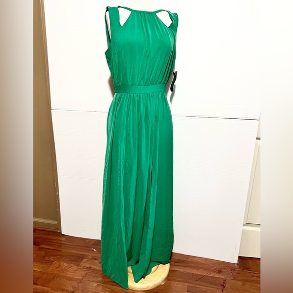 NewYork & Company  Eva Mendes sleeveless maxi dress size 4 NWT Green - Picture 4 of 16